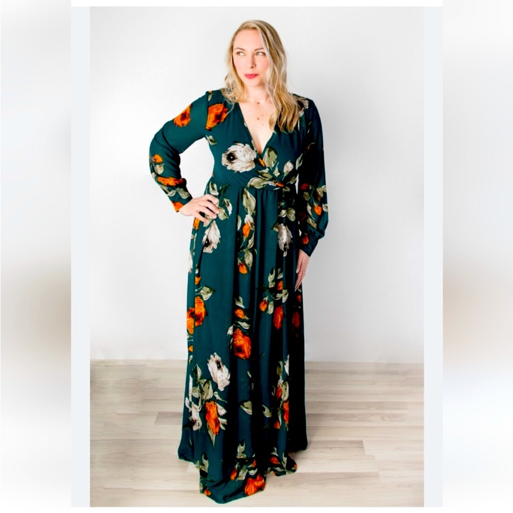 Baltic Born XS Deep Topaz Floral Olivia Maxi Dress